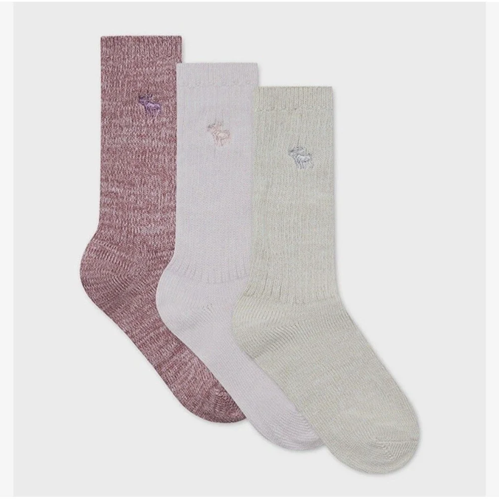 Abercrombie Kids 3 Pair Super Soft Camp Socks 3Y-5Y